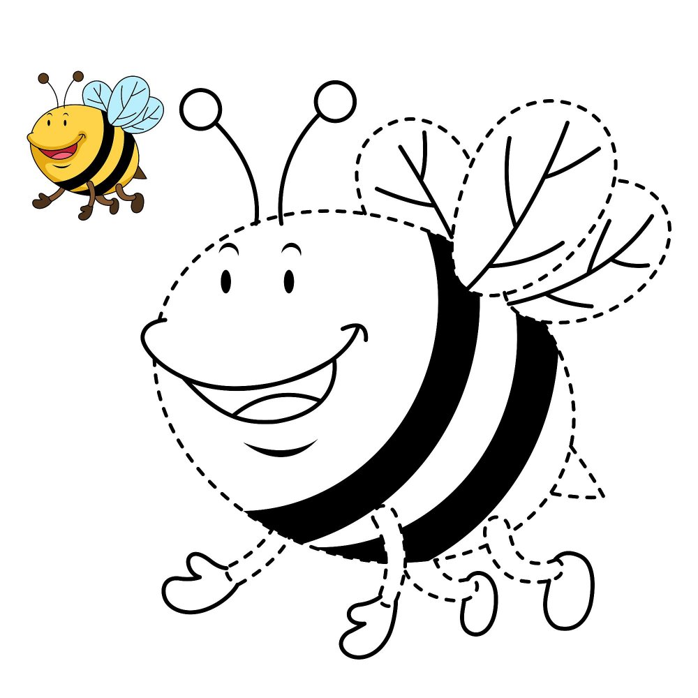 Пчелка трафарет для детей