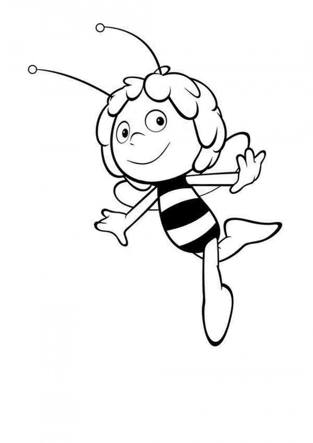 Пчелка Майя раскраска для малышей