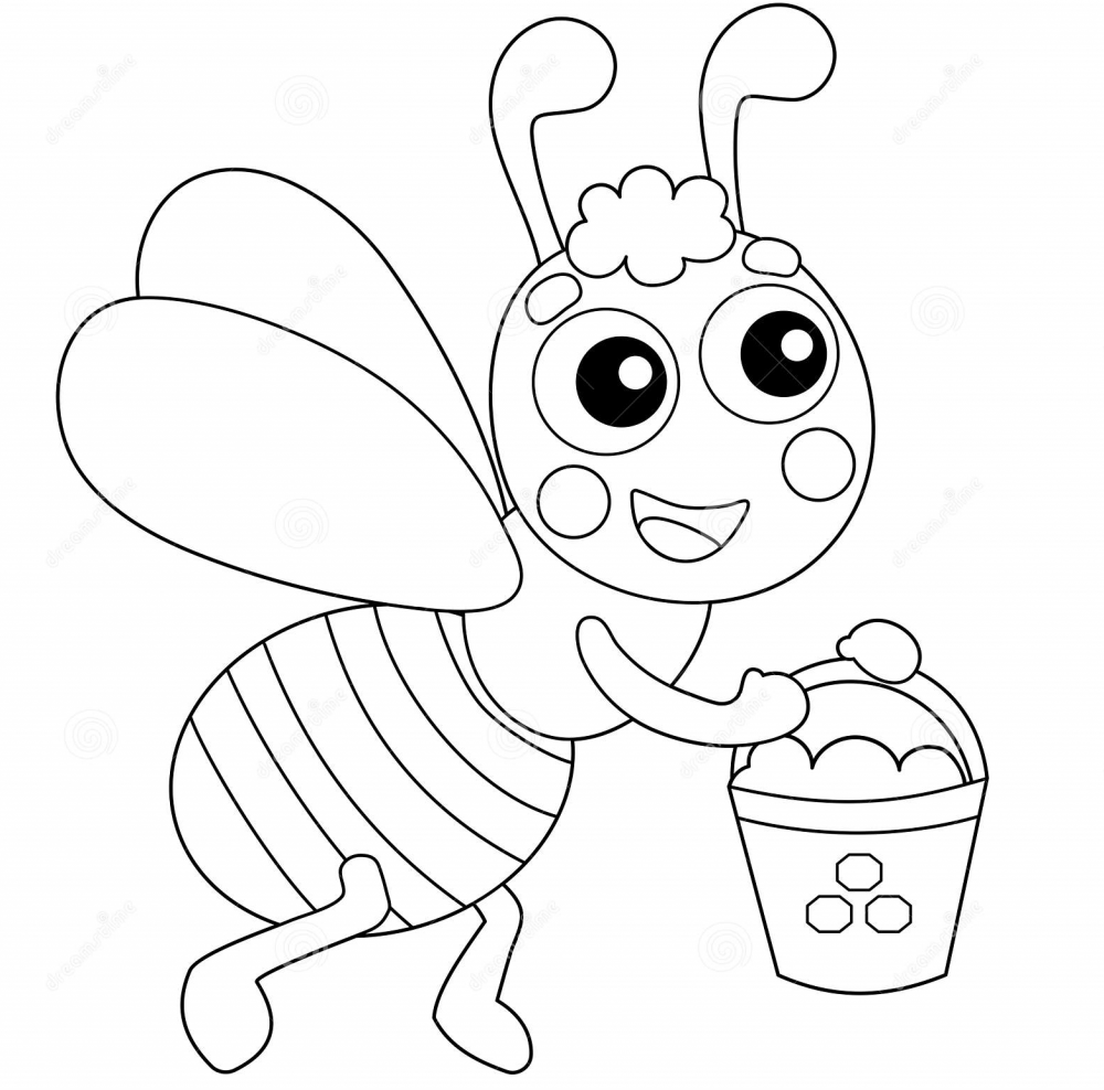 Пчела раскраска для детей