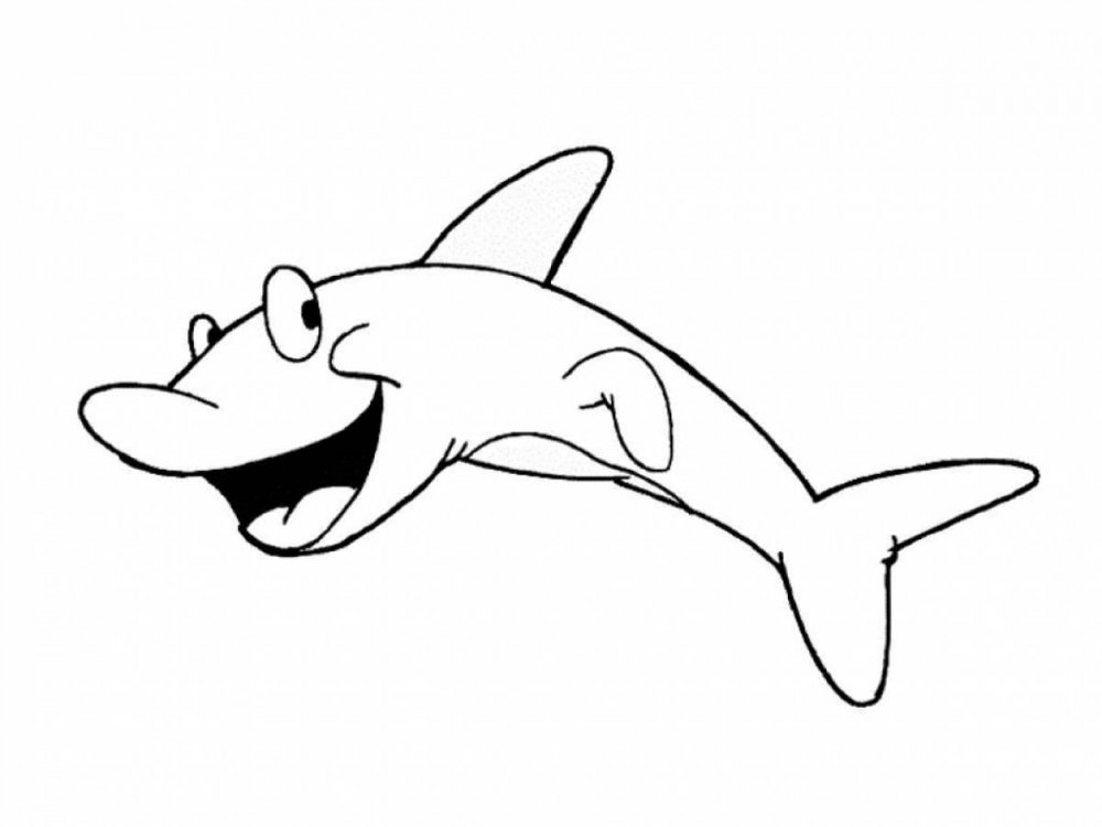 Зубастая акула раскраска