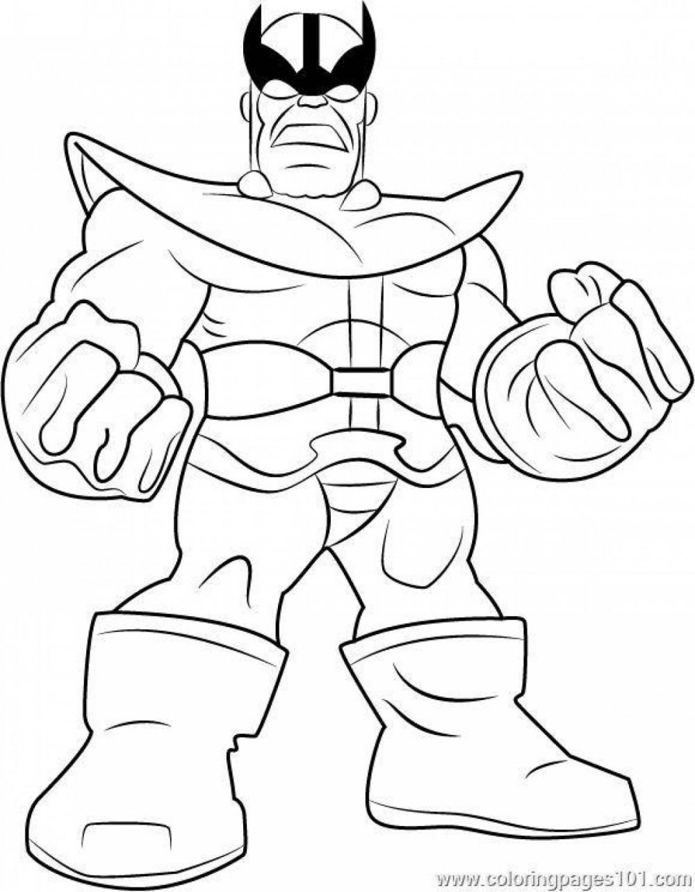 Раскраска герои Марвел Танос