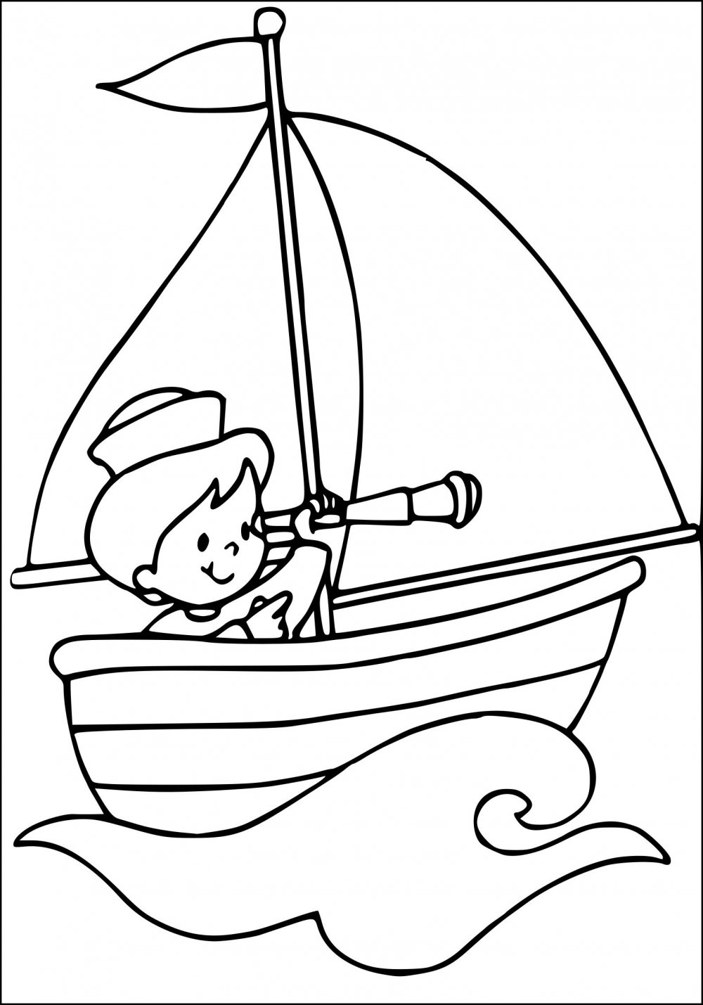 Моряк на корабле раскраска для детей