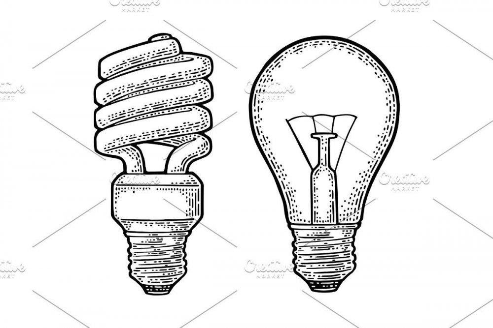 Лампочка накаливания эскиз