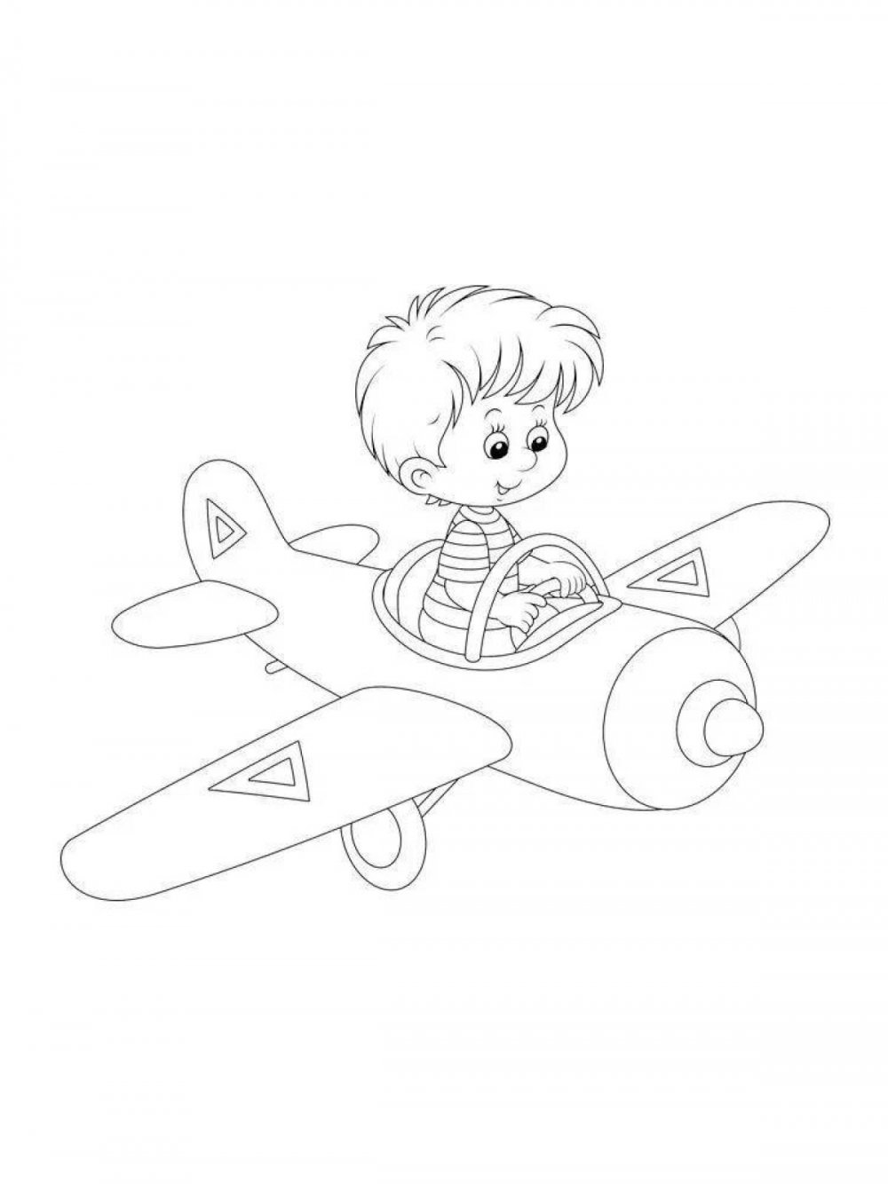 Пилот самолета раскраска для детей