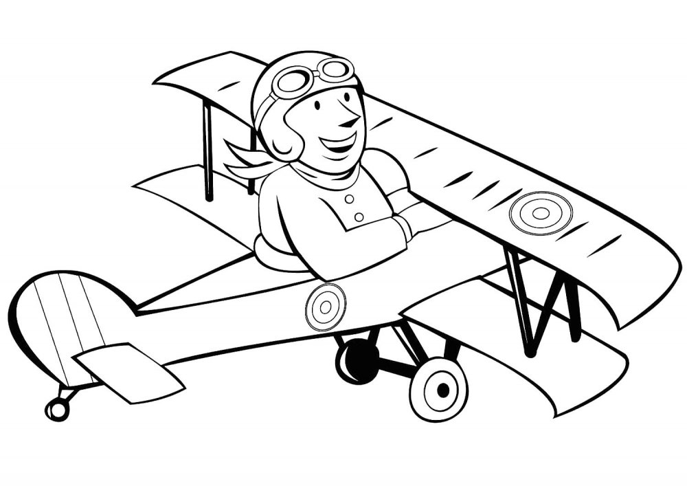 Раскраска летчик для дошкольников