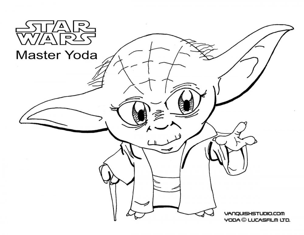Rock Baby Yoda Coloring