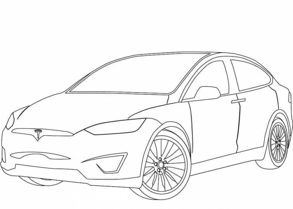 Tesla model 3 раскраска