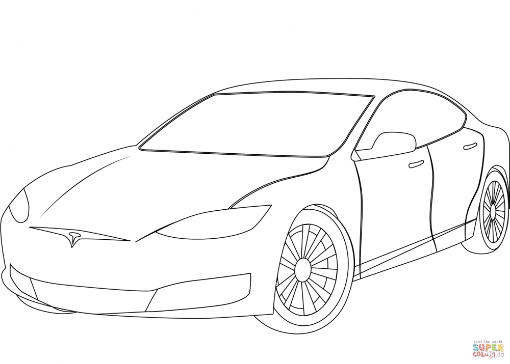 Tesla model s рисунок