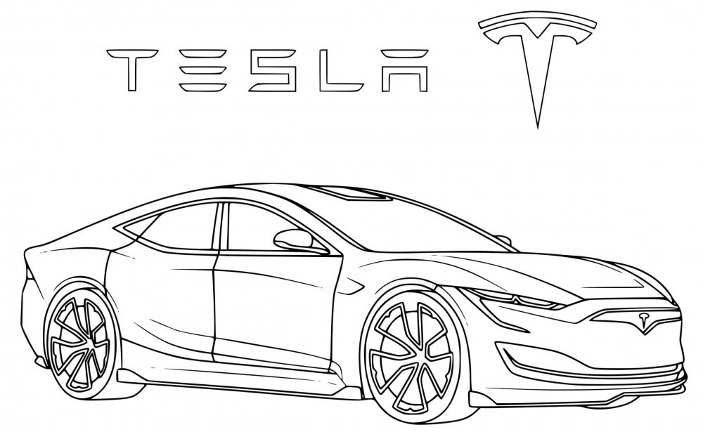 Раскраска Tesla model x