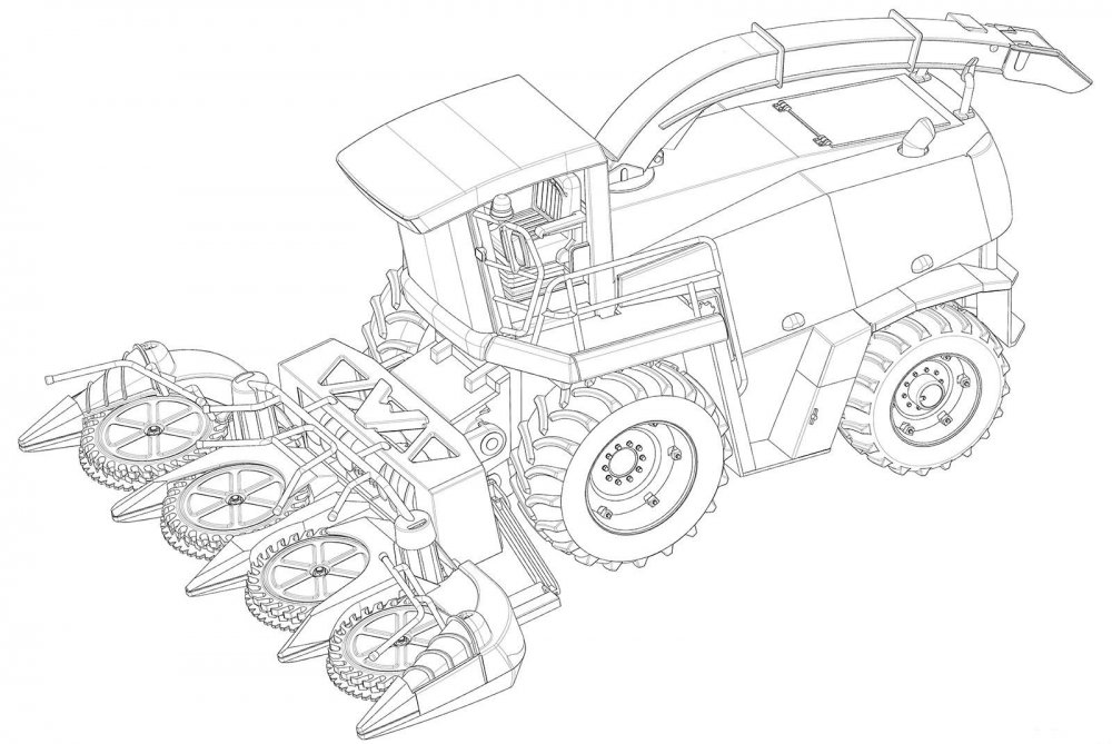 Раскраска комбайн Акрос
