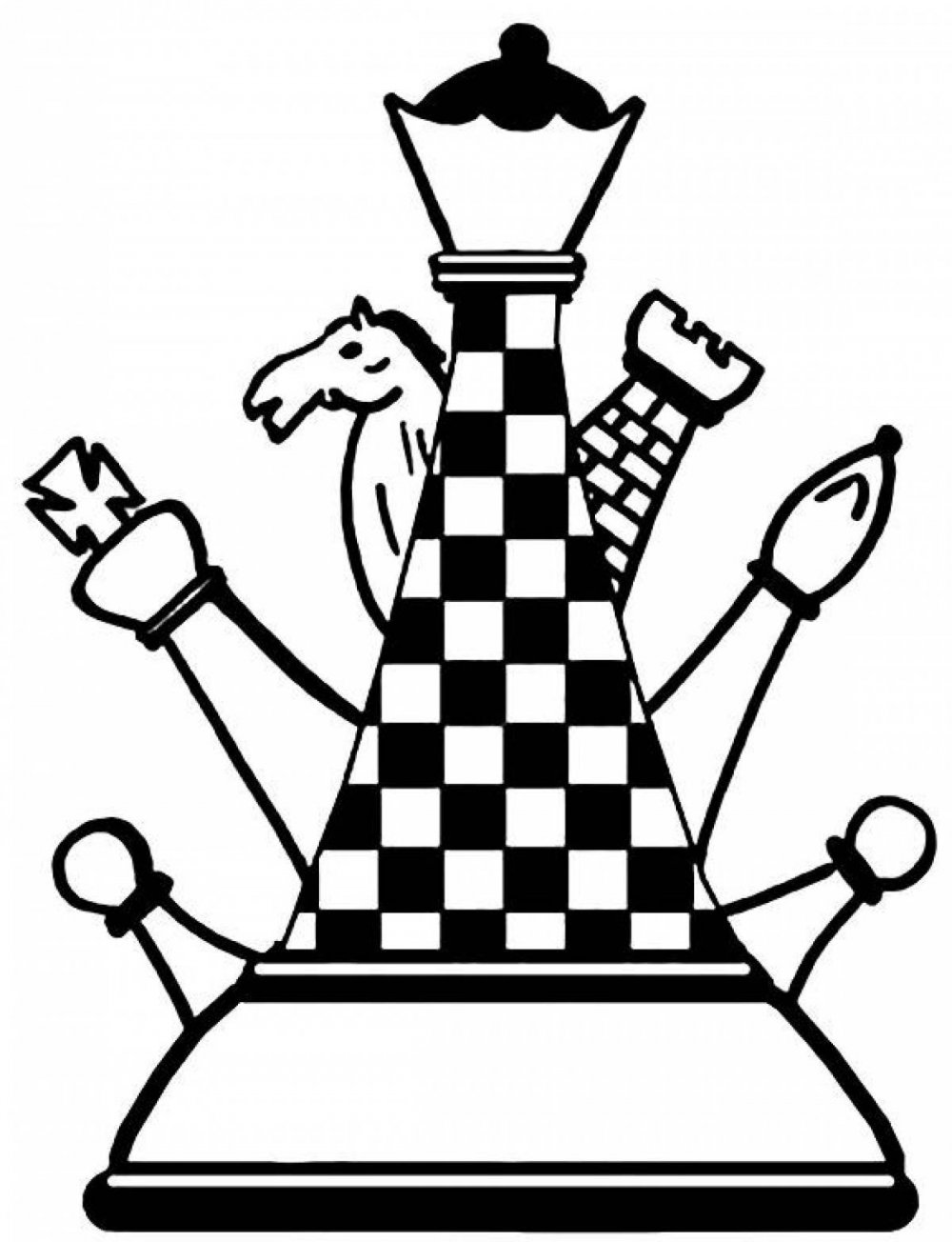 Шахматные фигуры для раскрашивания