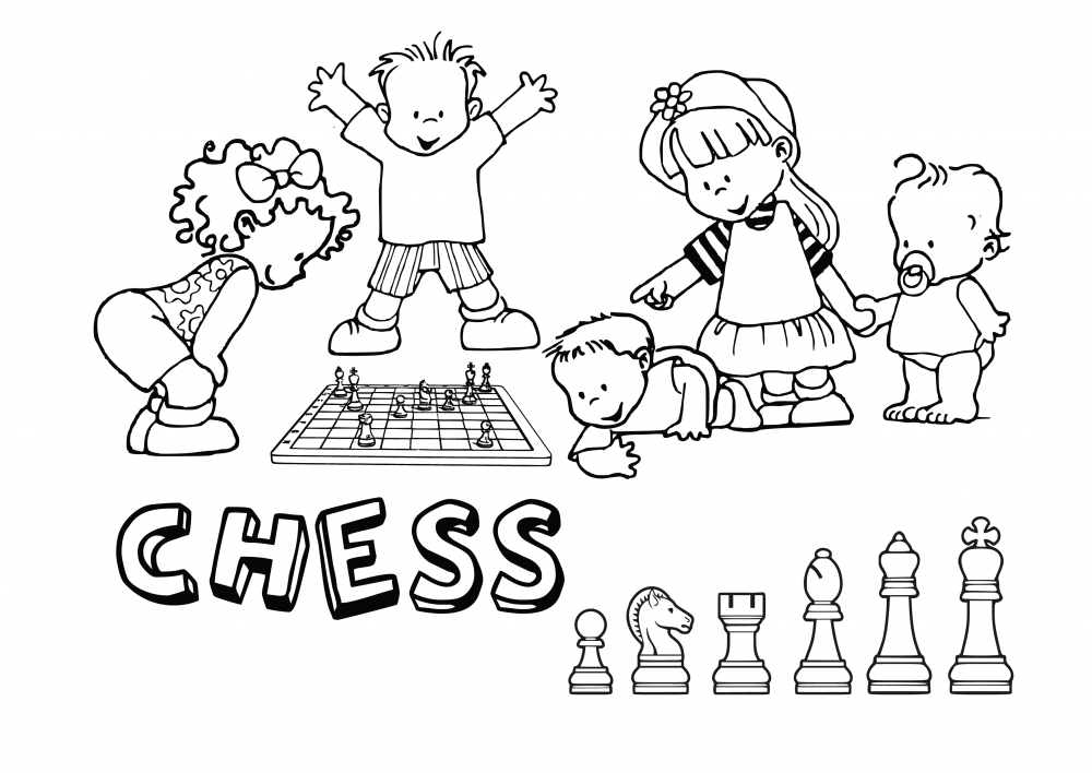 Шахматы раскраска для детей