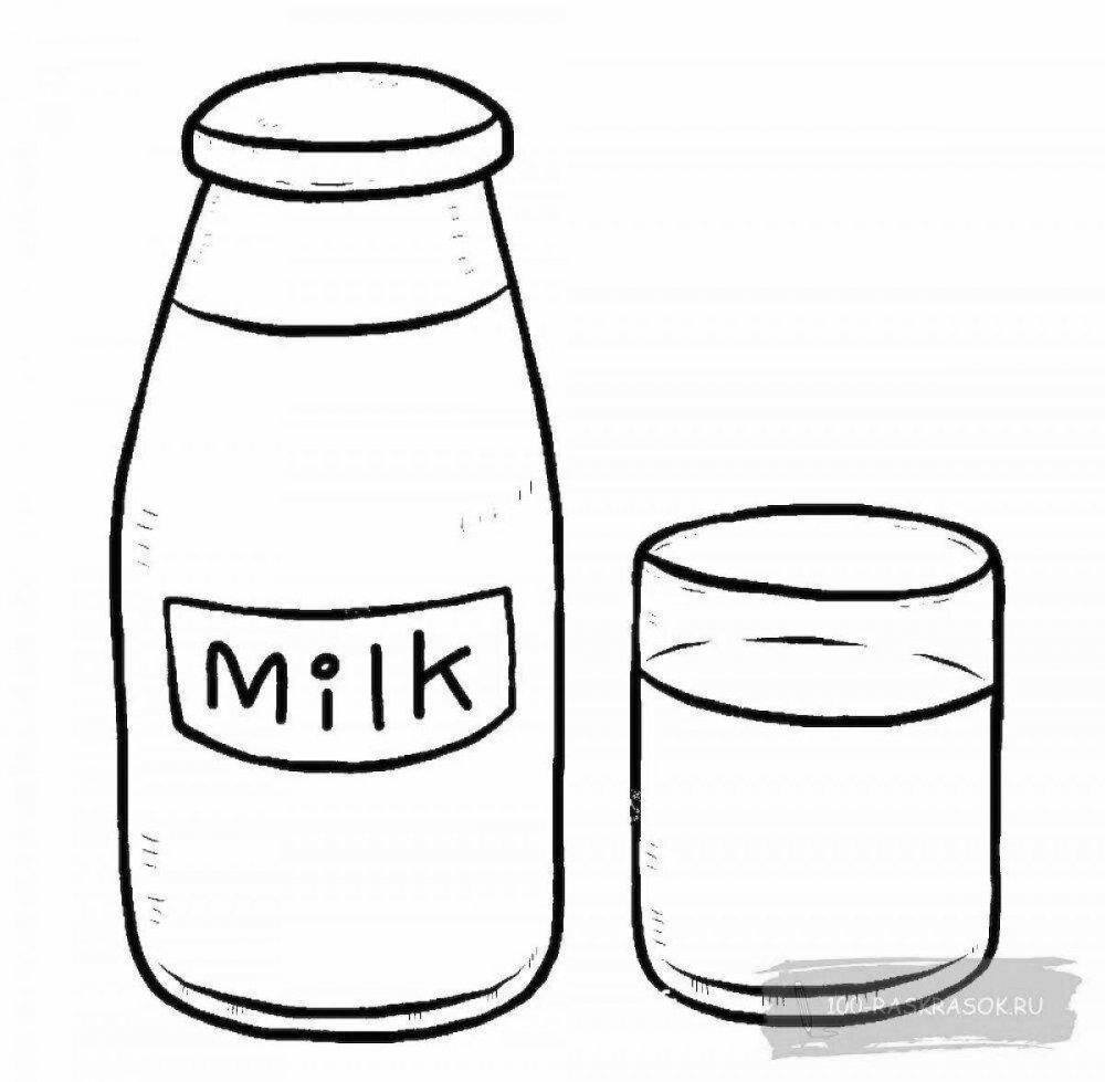Молоко раскраска для детей