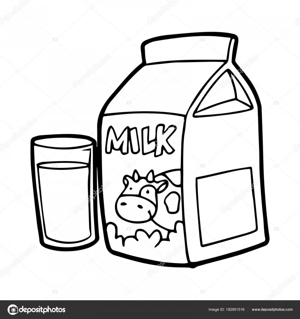 Бутылка молока эскиз