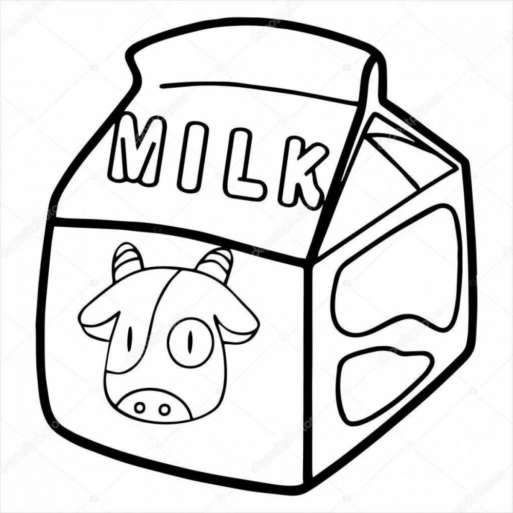 Пакет молока раскраска