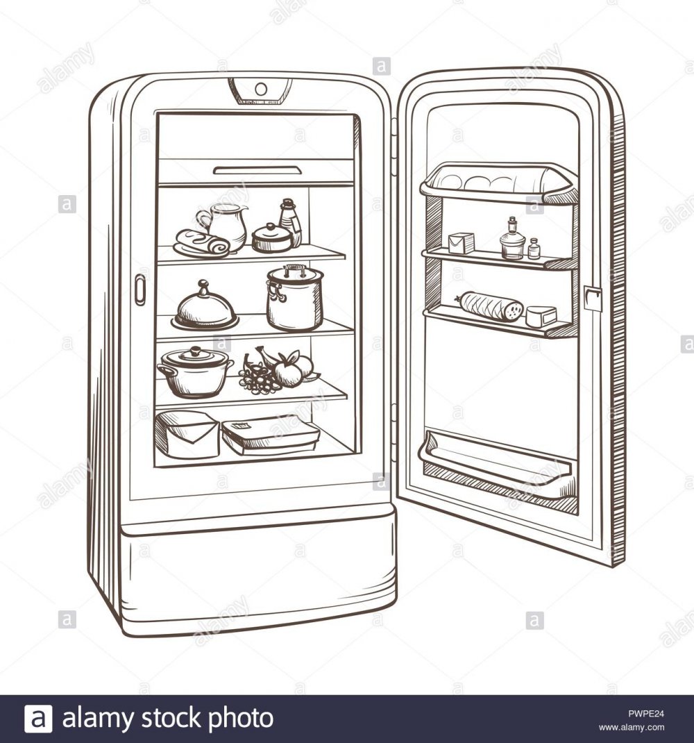 Холодильник раскраска