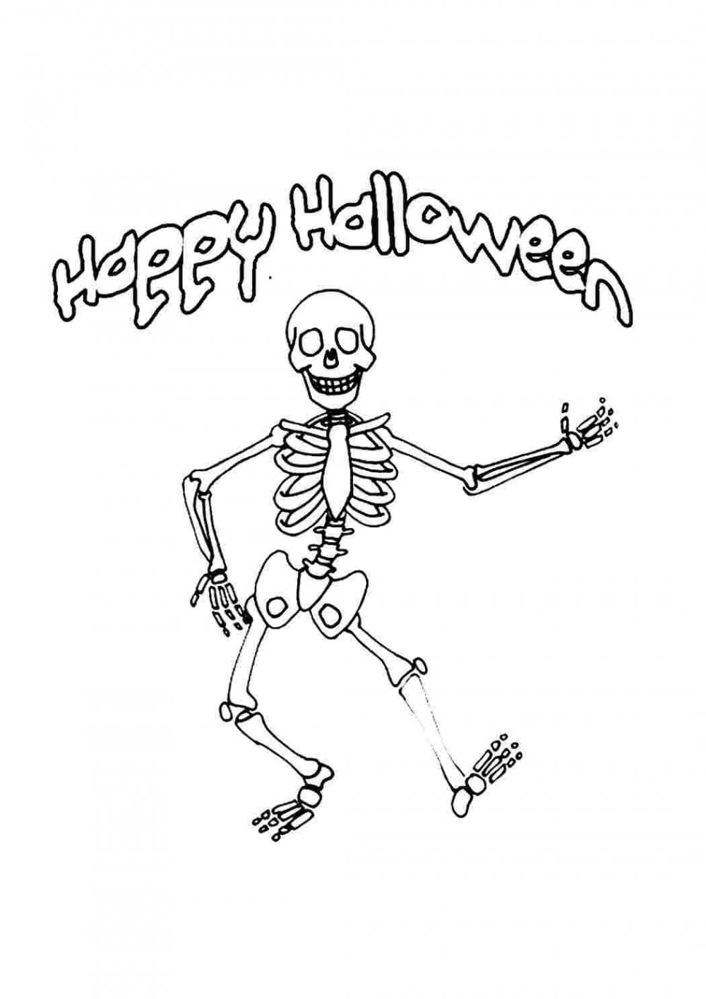 Трафарет скелета на Хэллоуин
