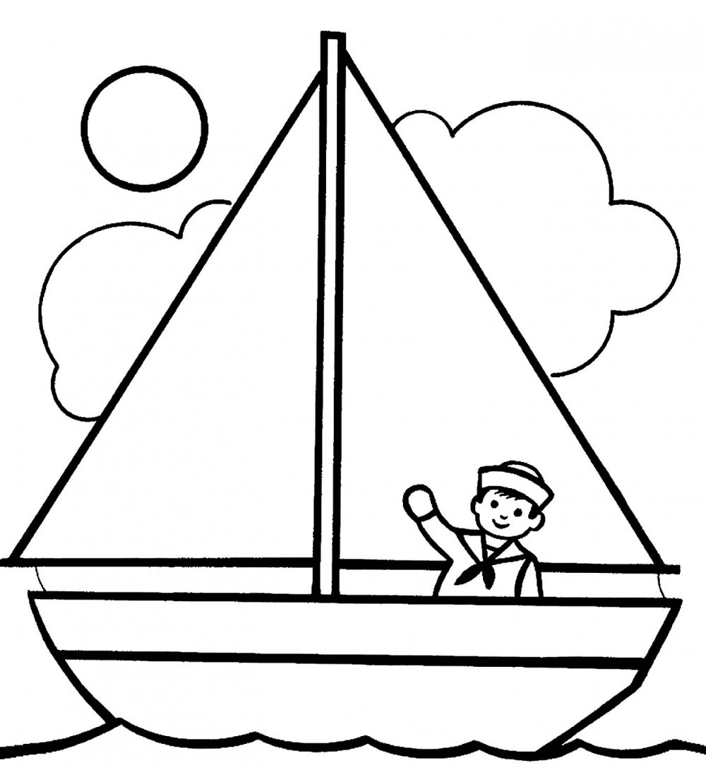 Контур кораблика для детей