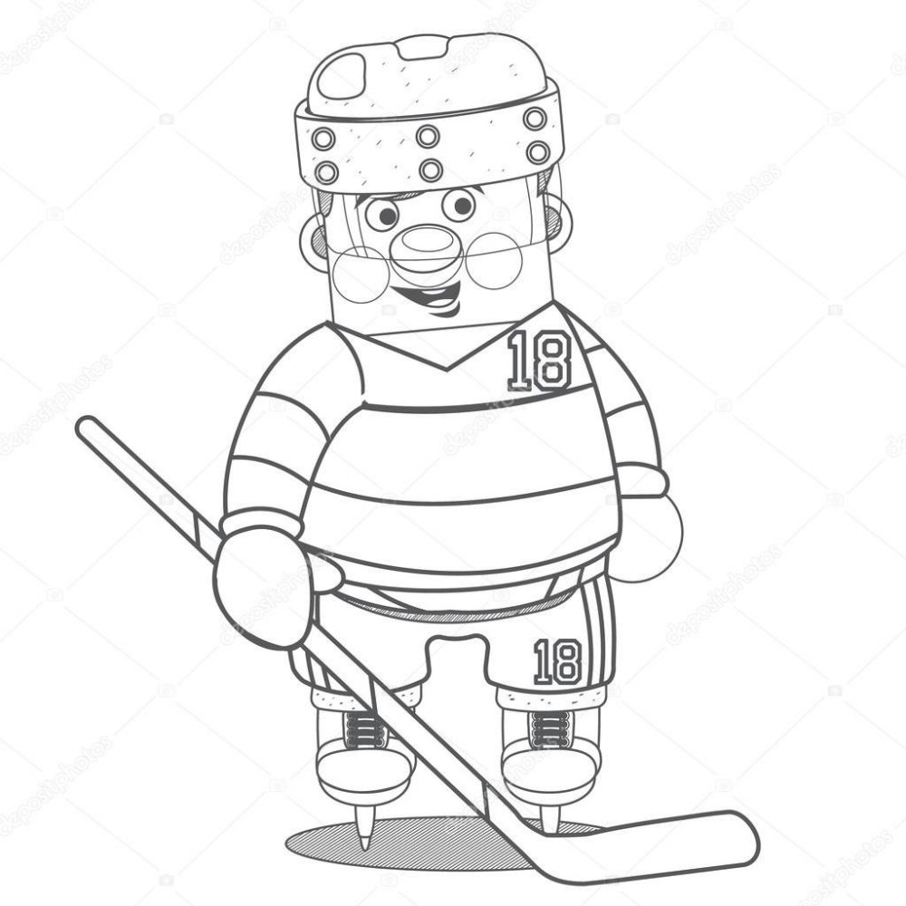 Раскраска хоккеист мальчик
