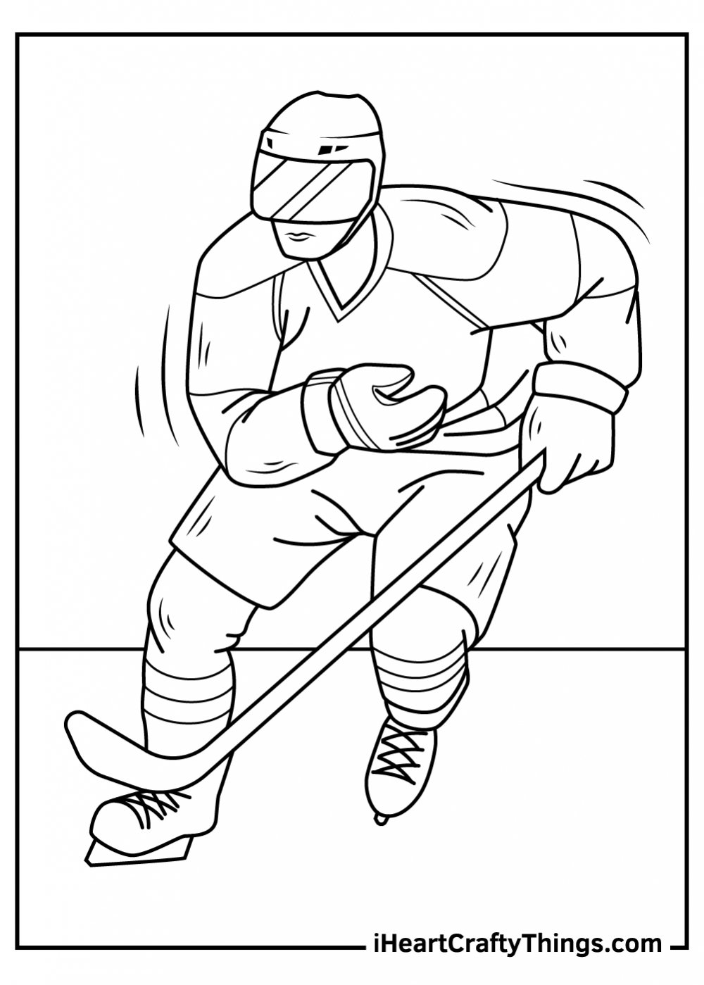 Хоккеист рисунок для срисовки