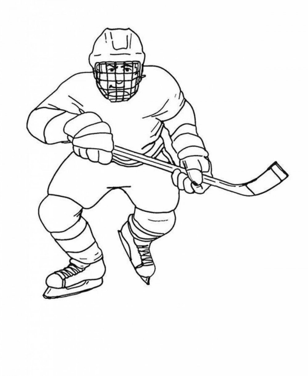 Раскраска хоккейный вратарь
