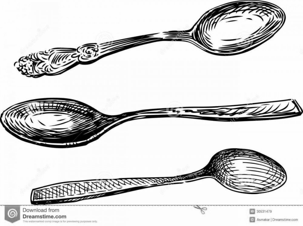 Столовые приборы Наброски