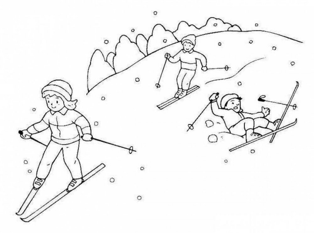 Зимние виды спорта трафареты для детей