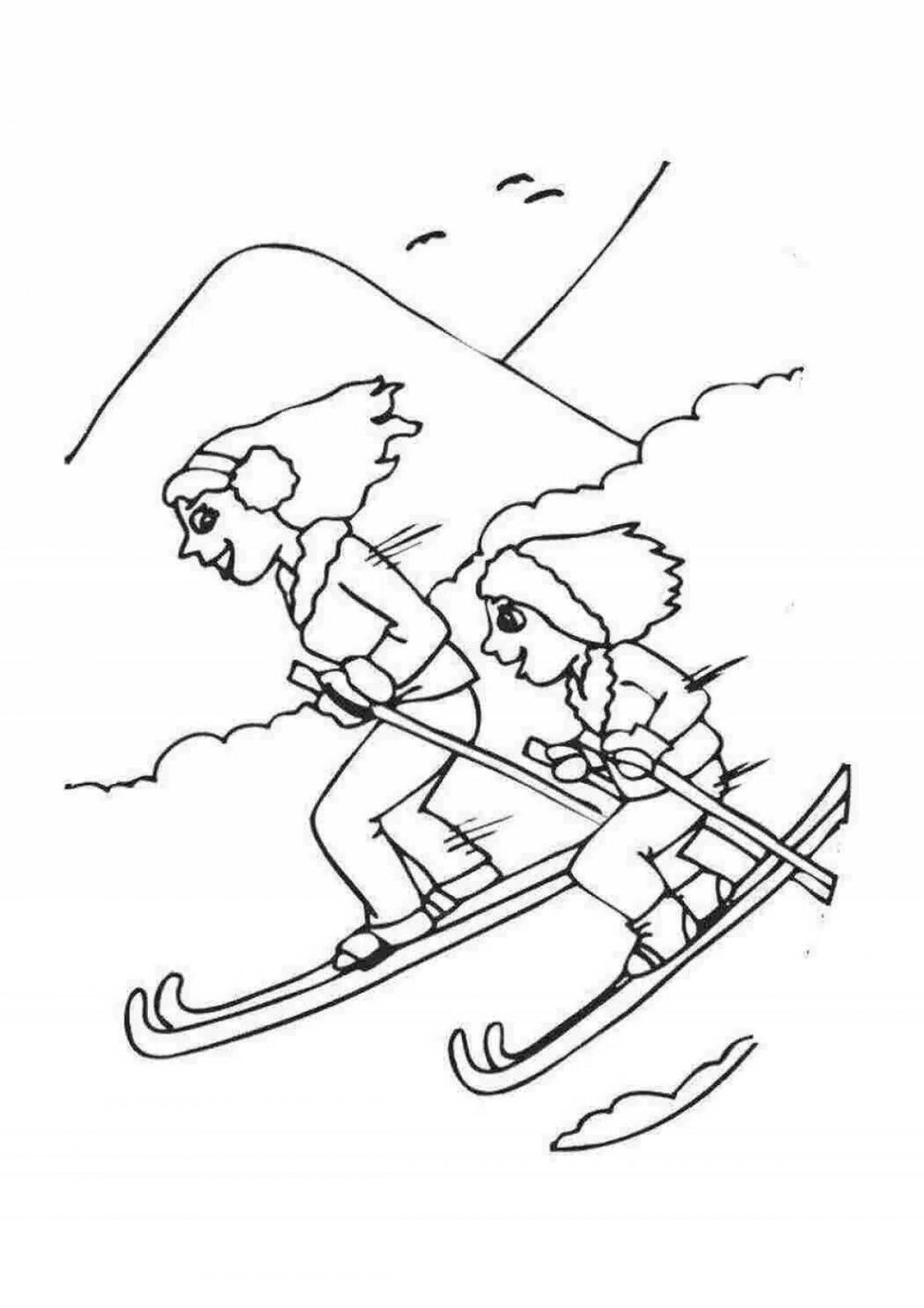 Трафареты лыжи для детей