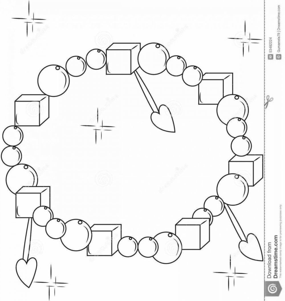 Бусы раскраска для детей