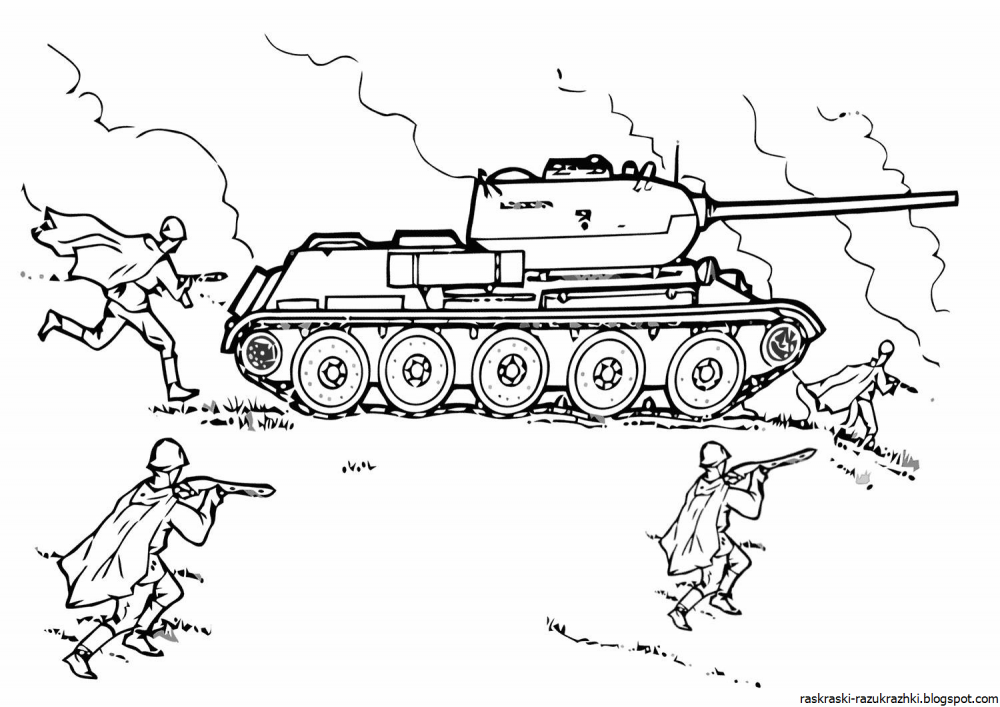 Раскраска танка т34 на войне 1941-1945