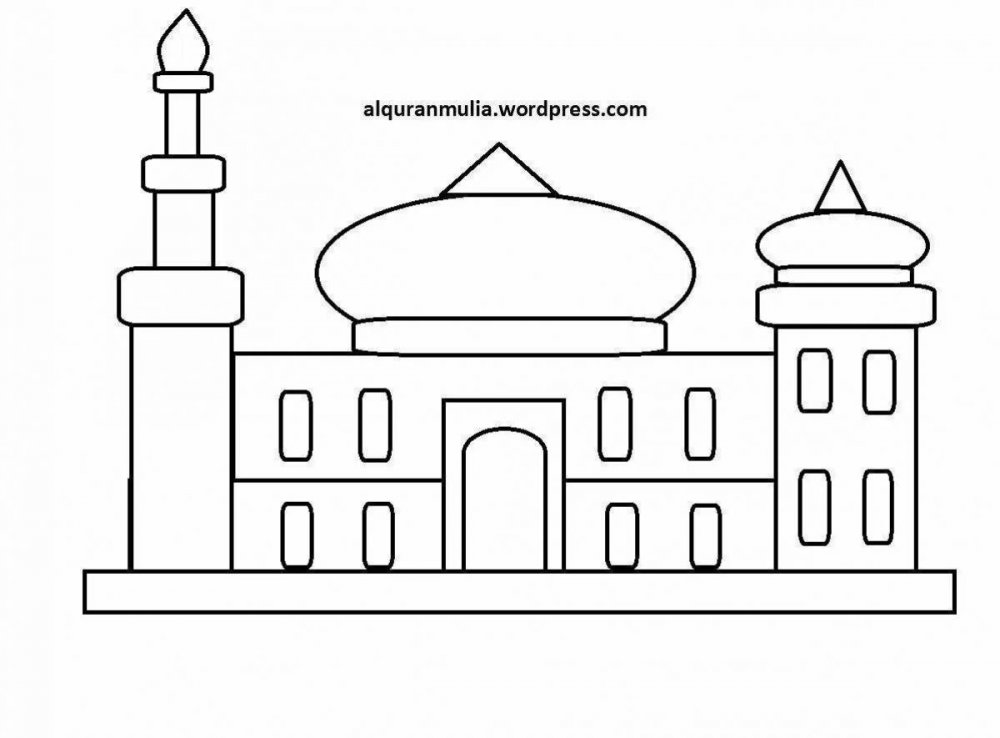 Мечеть контурный рисунок