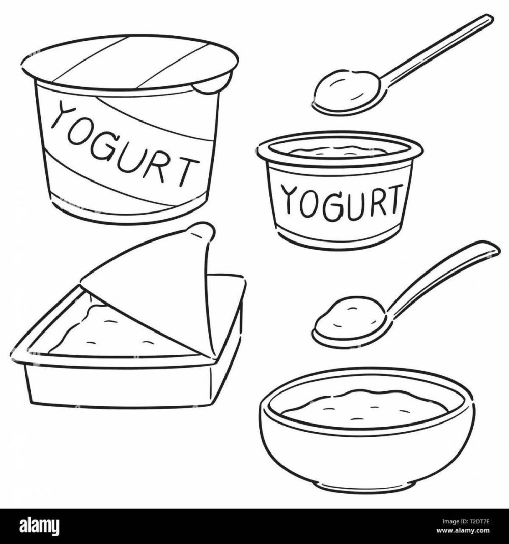 Йогурт раскраска для детей 2-3 лет
