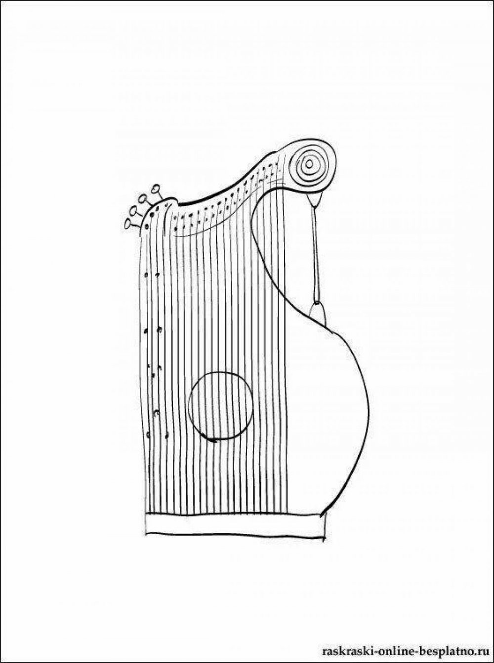 Гусли раскраска музыкальный инструмент