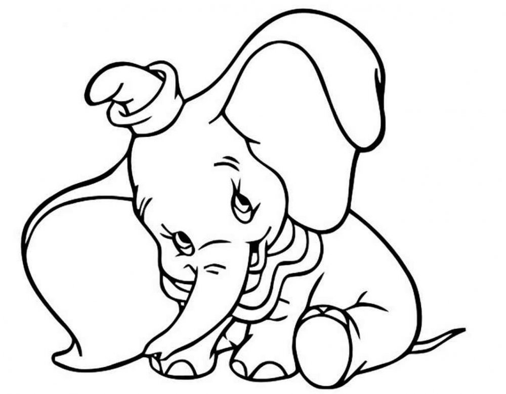Раскраска Слоненок на самокате