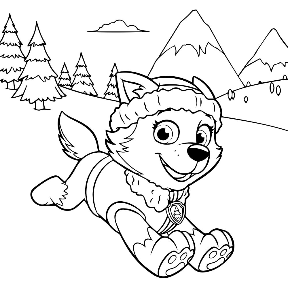 Paw Patrol Coloring Pages Everest