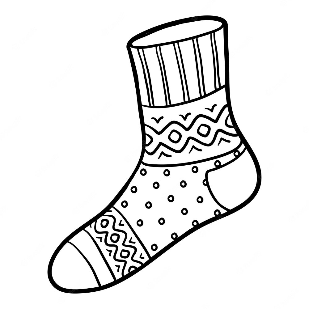 Рождественские носки раскраска