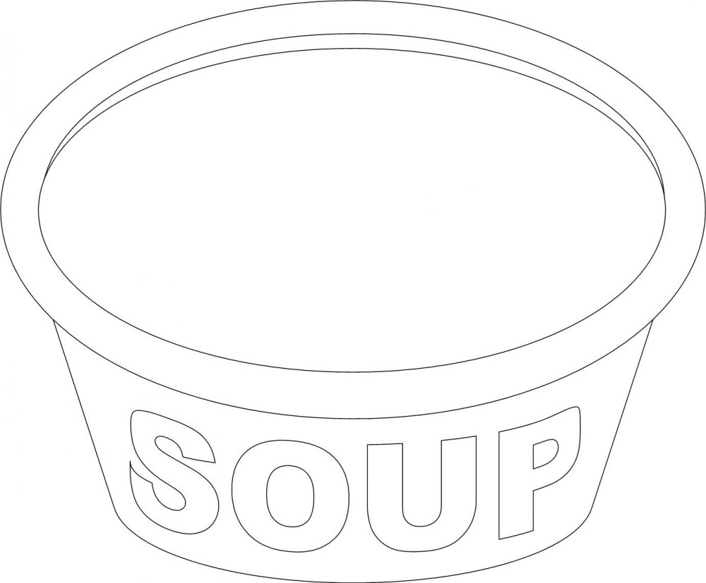 Раскраска кастрюля с супом