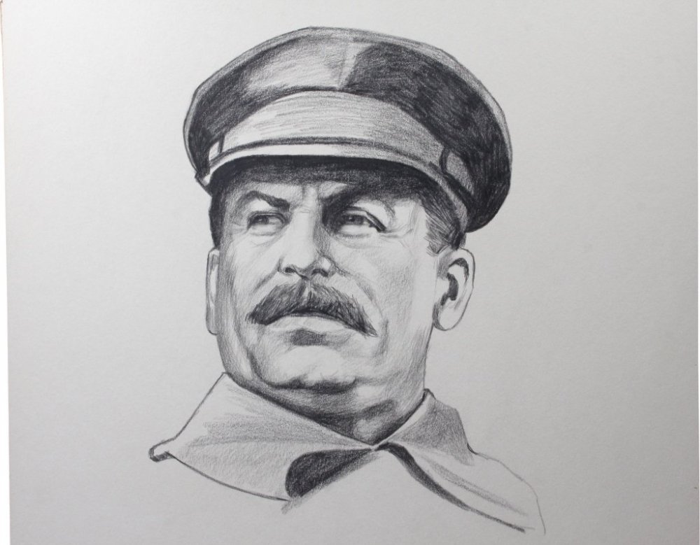 Сталин портрет карандашом