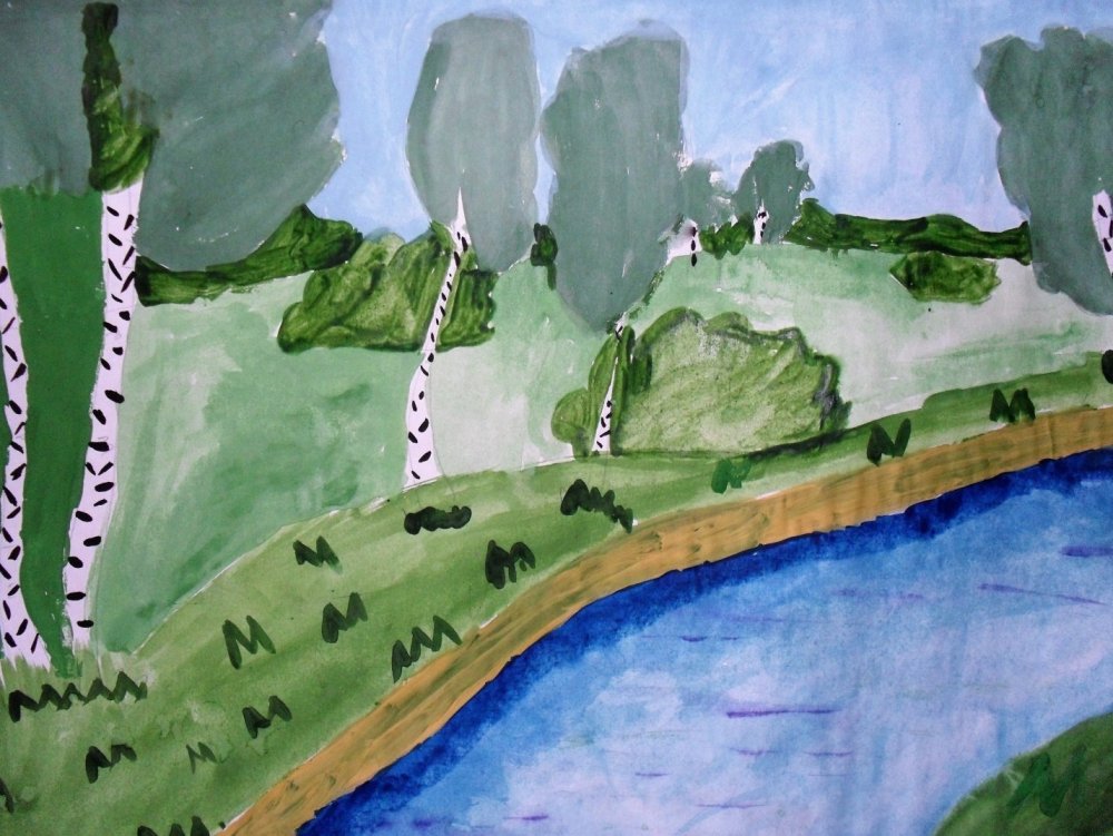 Река Волга рисунок