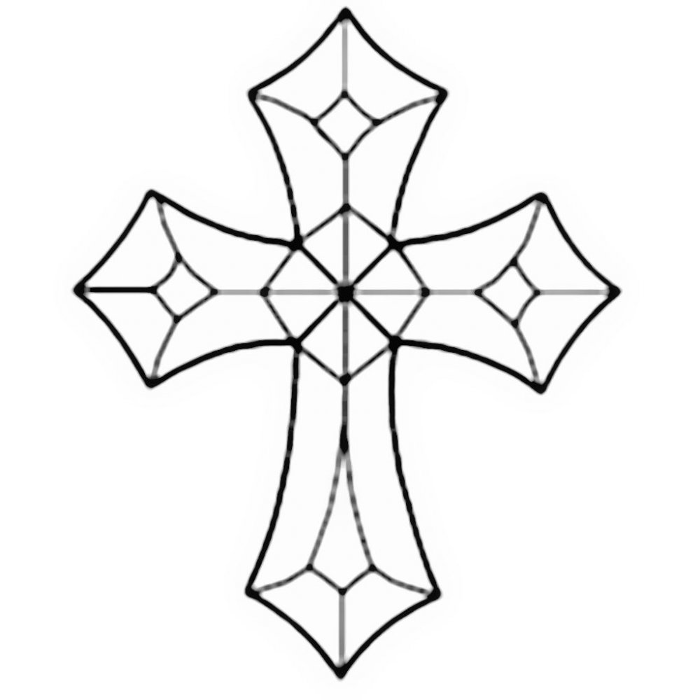Крестик нарисованный на прозрачном фоне
