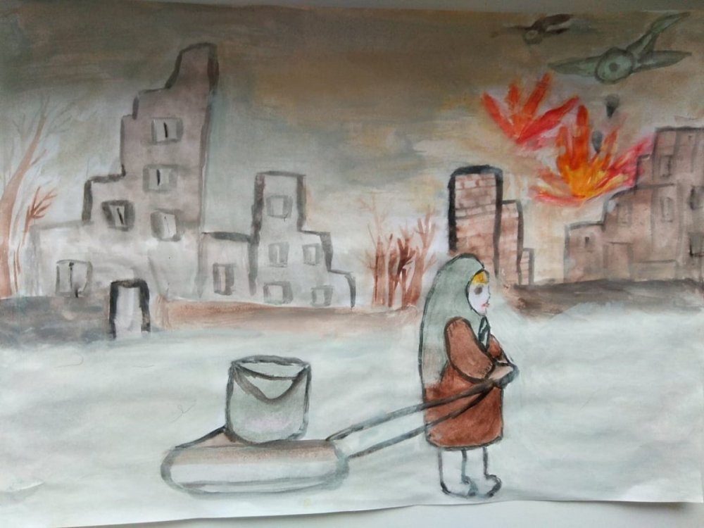 Блокадный Ленинград зарисовки