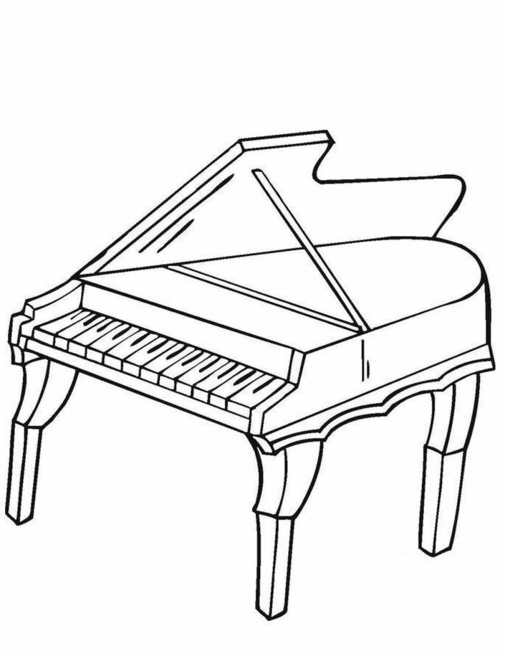 Рояль на белом фоне