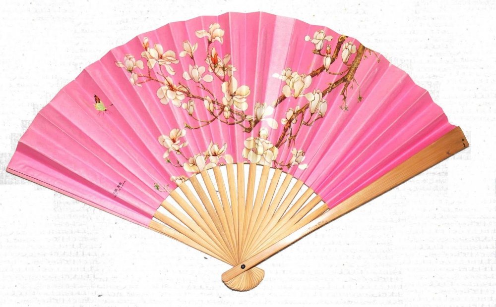 Японский веер розовый