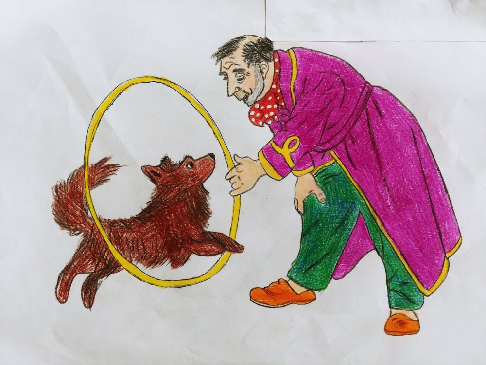 Рисунки к каштанке Чехова детские