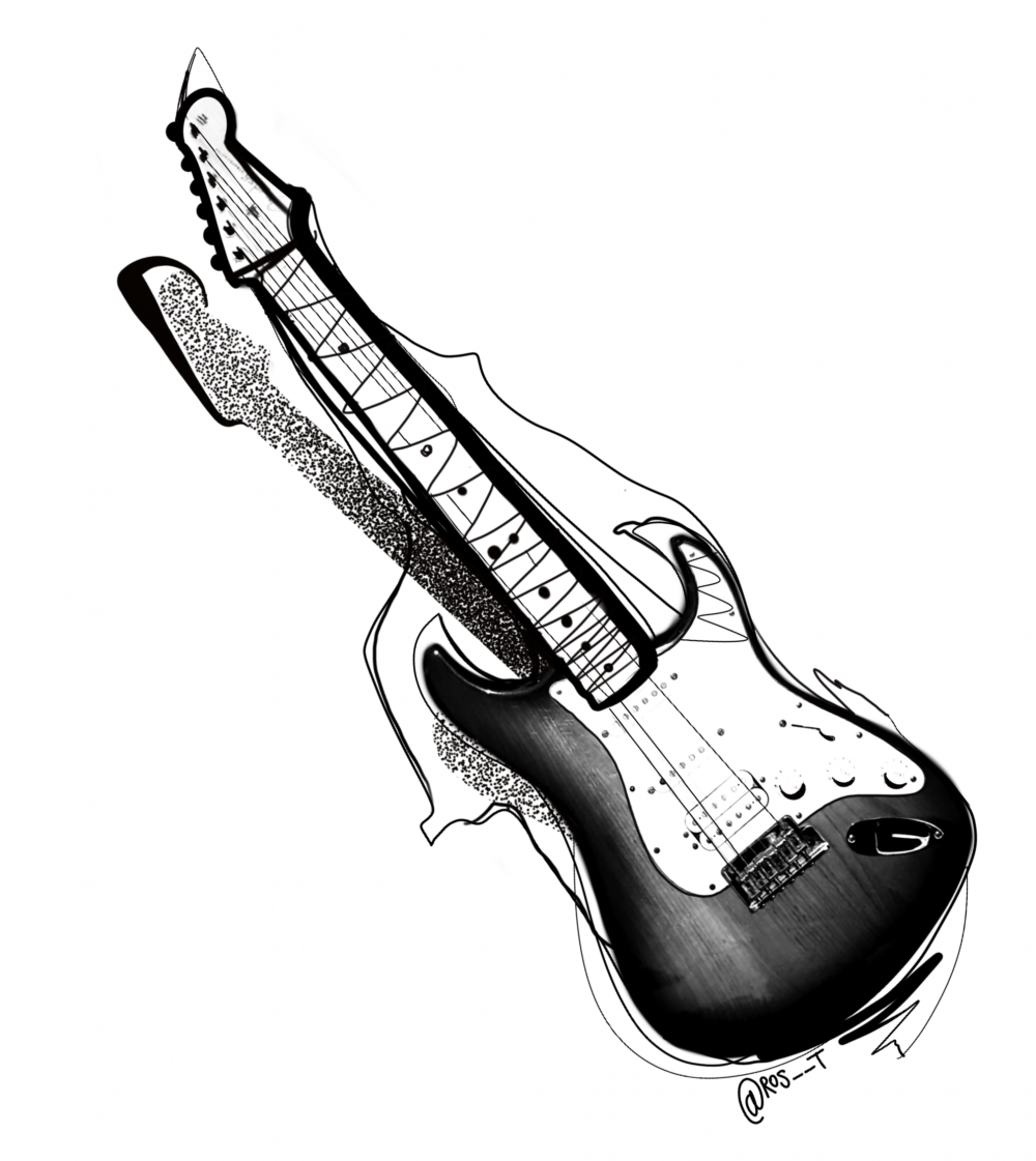 Схематичный рисунок гитары