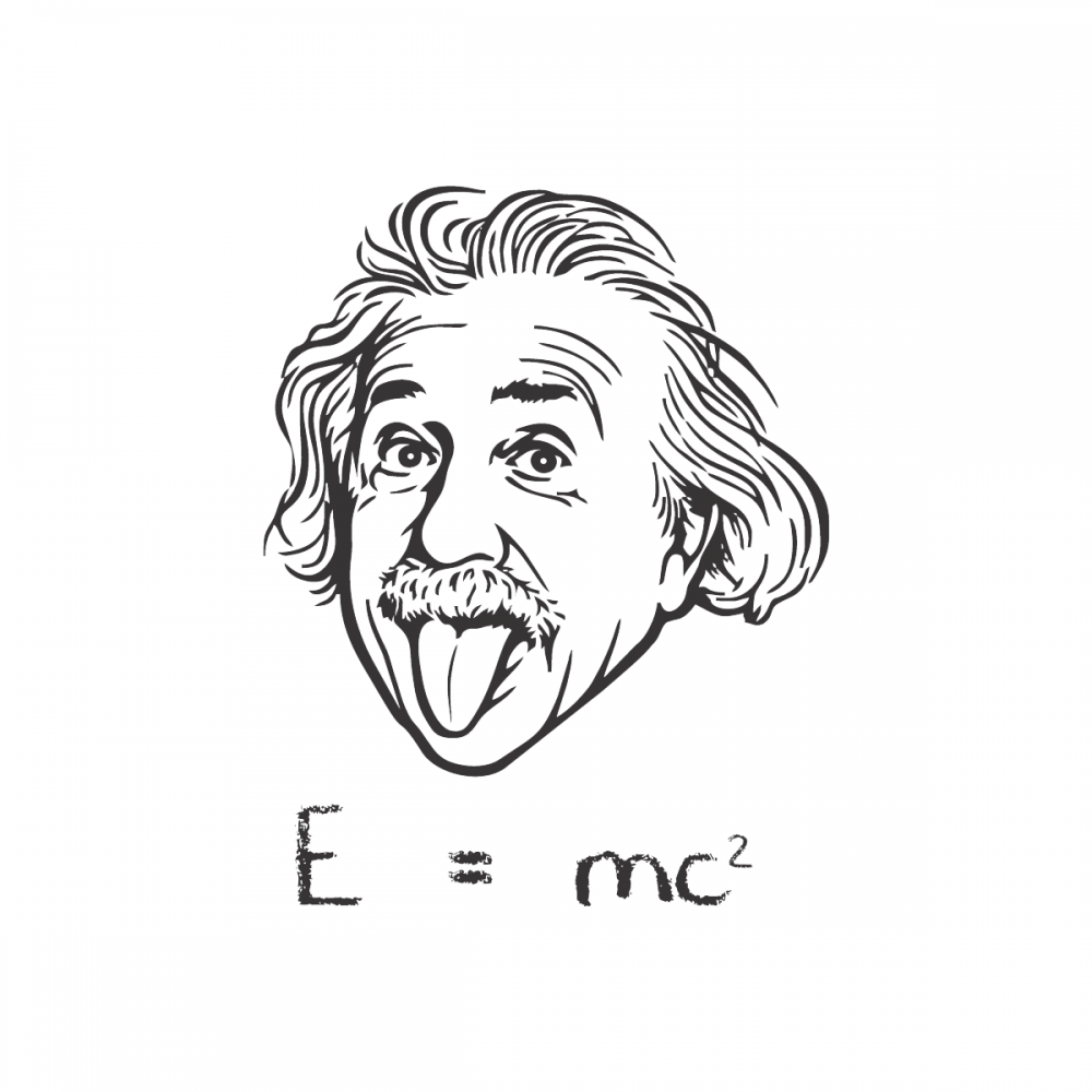 Эйнштейн рисунок для срисовки