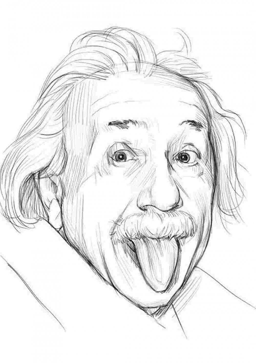 Портрет Эйнштейн Эйнштейн карандашом