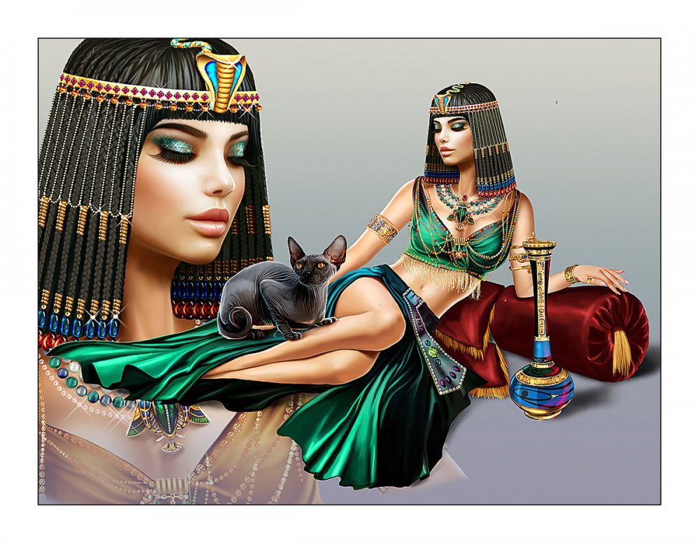 Клеопатра Египетская царица и кошка