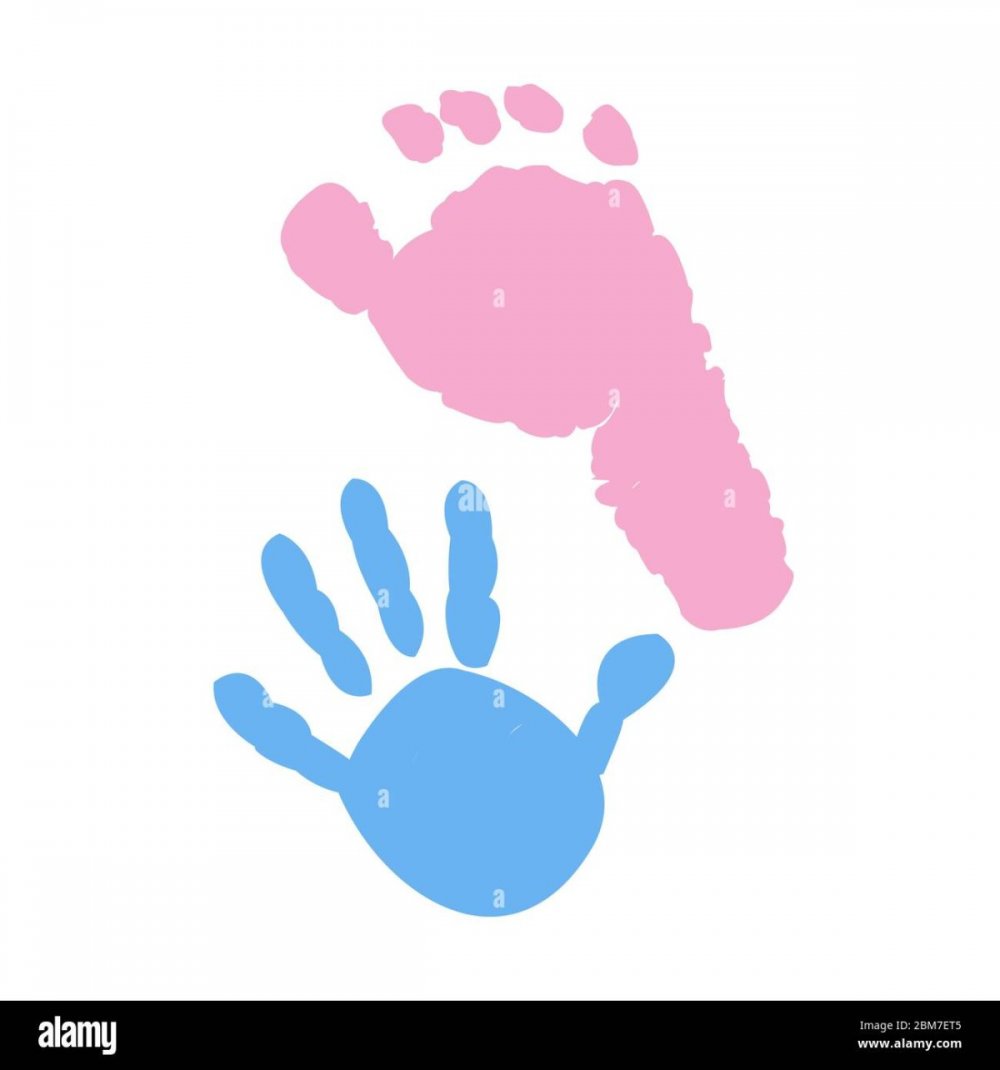 Отпечаток руки и ноги ребенка