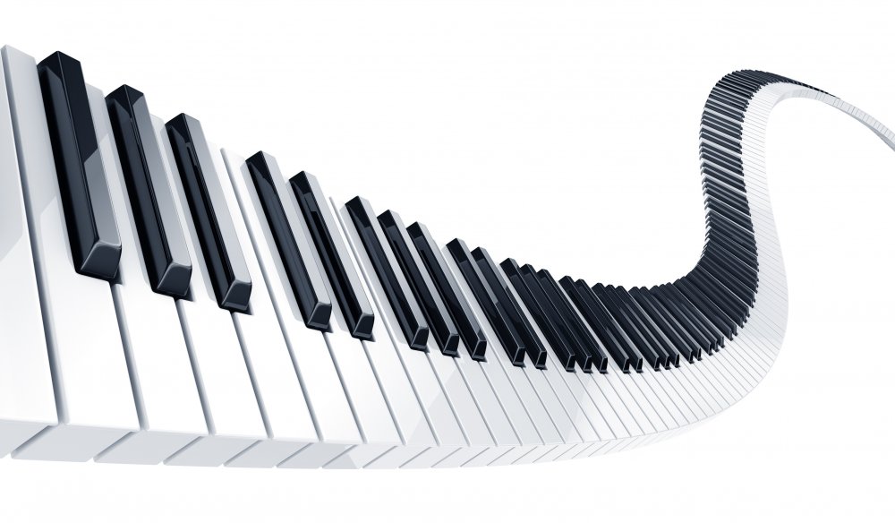 Клавиши пианино черно белые